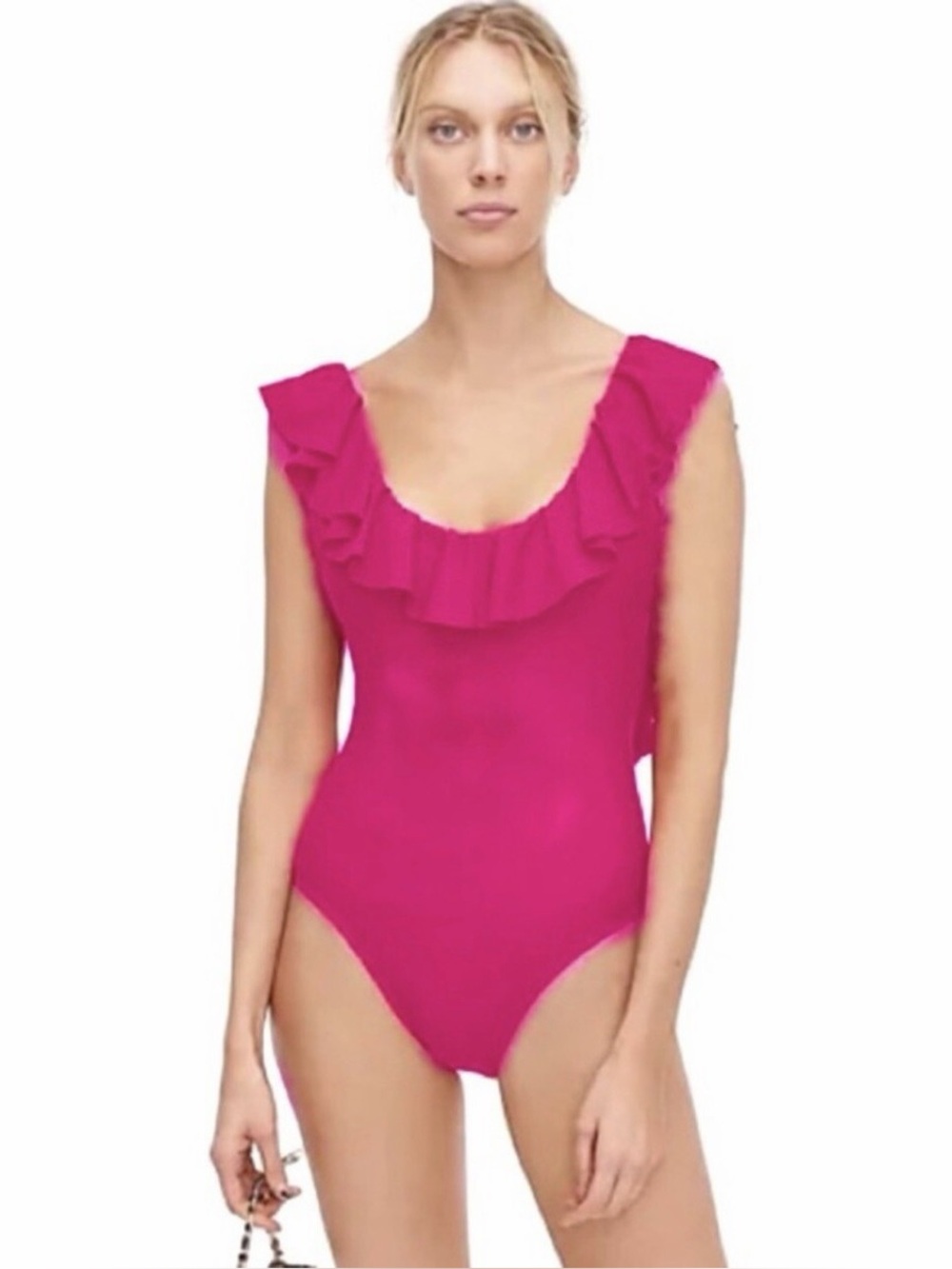 JCrew Ruffled One-Piece Swimsuit Pink size 16